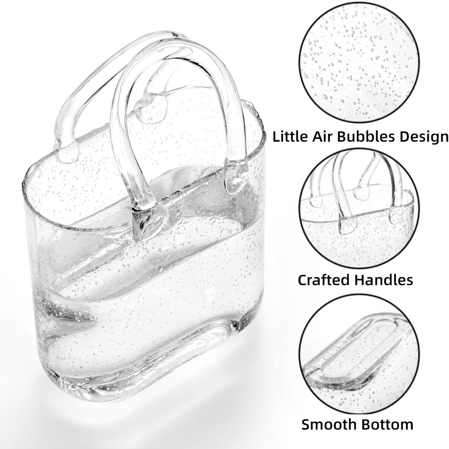 Glass Purse Vase for Flowers