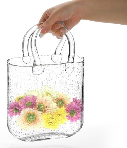 Glass Purse Vase for Flowers