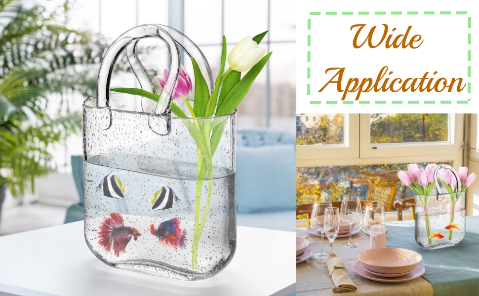 Glass Purse Vase for Flowers