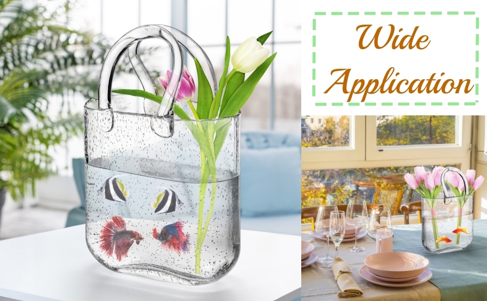Glass Purse Vase for Flowers