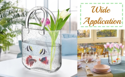 Glass Purse Vase for Flowers