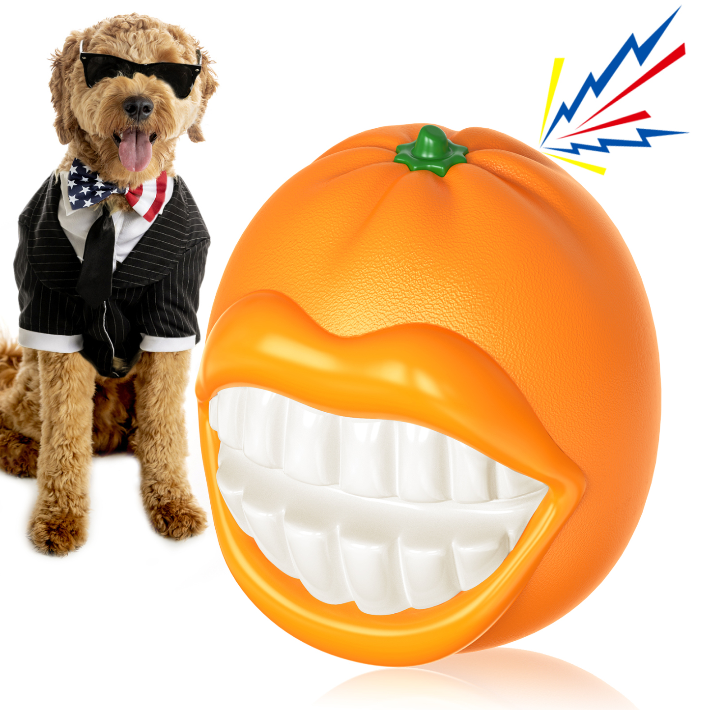 Screech Orange Dog teething toy