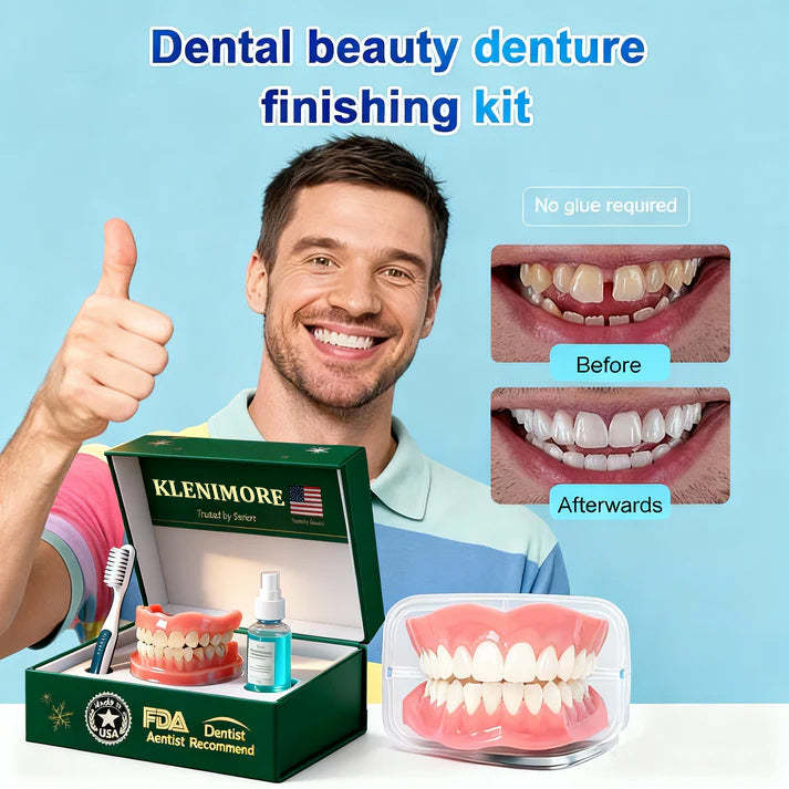 🎅CHRISTMAS HOT SALE-🏆Ends Today: 70% OFF! 🦷 KLENIMORE™ Custom-Fit Fully Functional Dentures for a More Confident Smile!