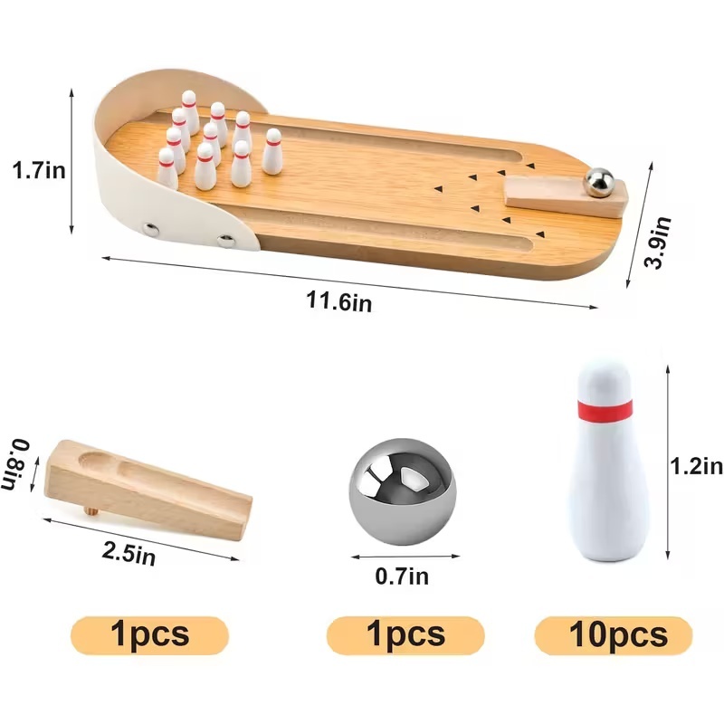 Mini Tabletop Bowling Game Set – Desktop Fun for Kids & Adults