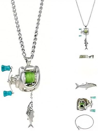 Rotating Mini Fishing Reel Necklace 🎣