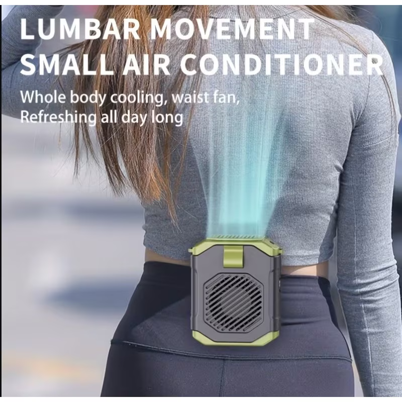 Wearable Waist Turbo Fan & Power Bank with Desktop Stand