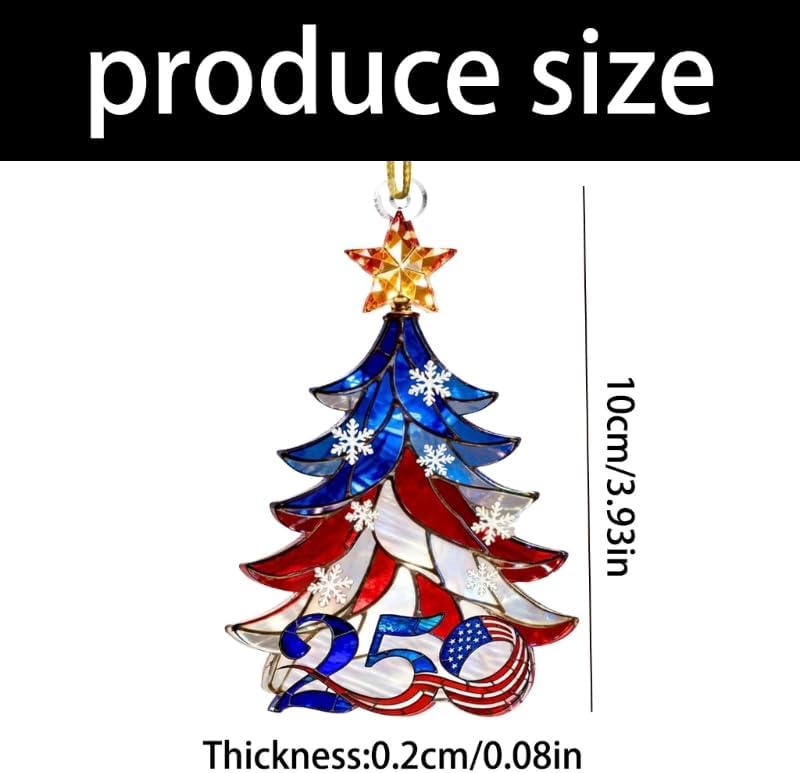 2D Acrylic USA 250th Anniversary Ornament