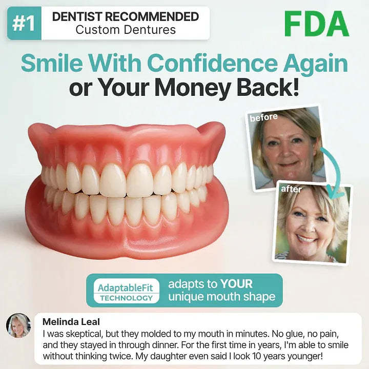 🎅CHRISTMAS HOT SALE-🏆Ends Today: 70% OFF! 🦷 KLENIMORE™ Custom-Fit Fully Functional Dentures for a More Confident Smile!