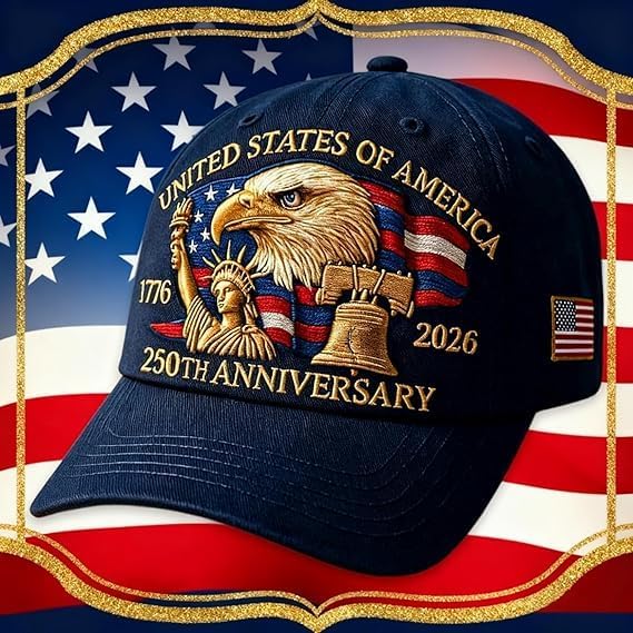 United States 250th Anniversary Hat 3D