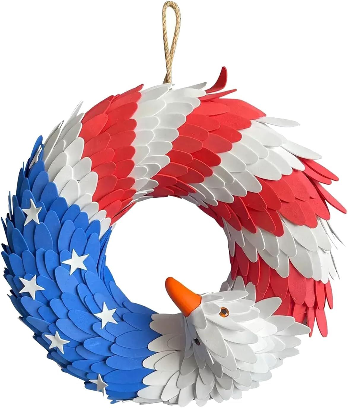 Bald Eagle USA Flag Wreath - 4th of July Decoration