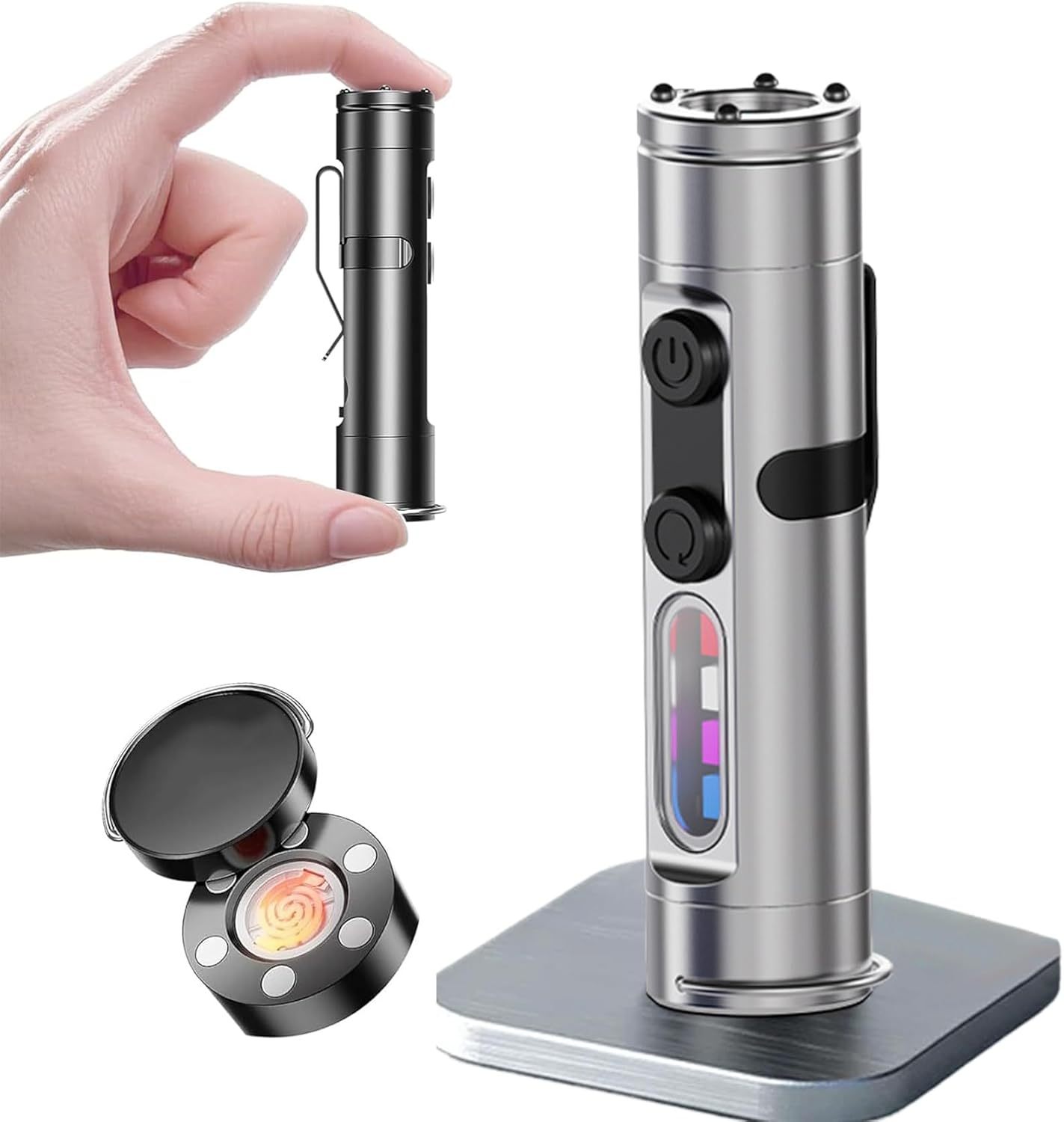 Mini Flashlight with COB Light | 6-in-1 Rechargeable Keychain Torch