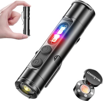 Mini Flashlight with COB Light | 6-in-1 Rechargeable Keychain Torch