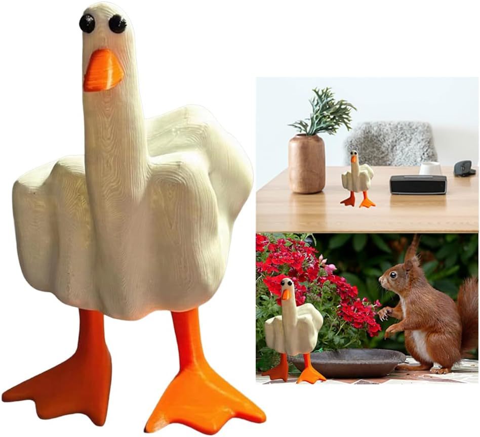 Middle Finger Duck You Figurine Statue