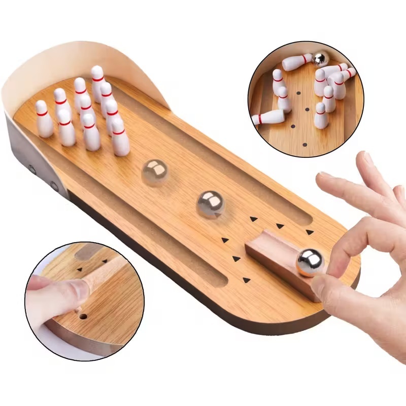 Mini Tabletop Bowling Game Set – Desktop Fun for Kids & Adults