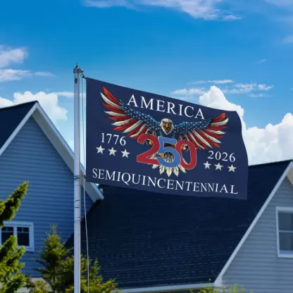 America 250th Anniversary Semiquincentennial Eagle Grommet Flag 1776-2026