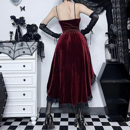 Womens Gothic Velvet Corset Dress