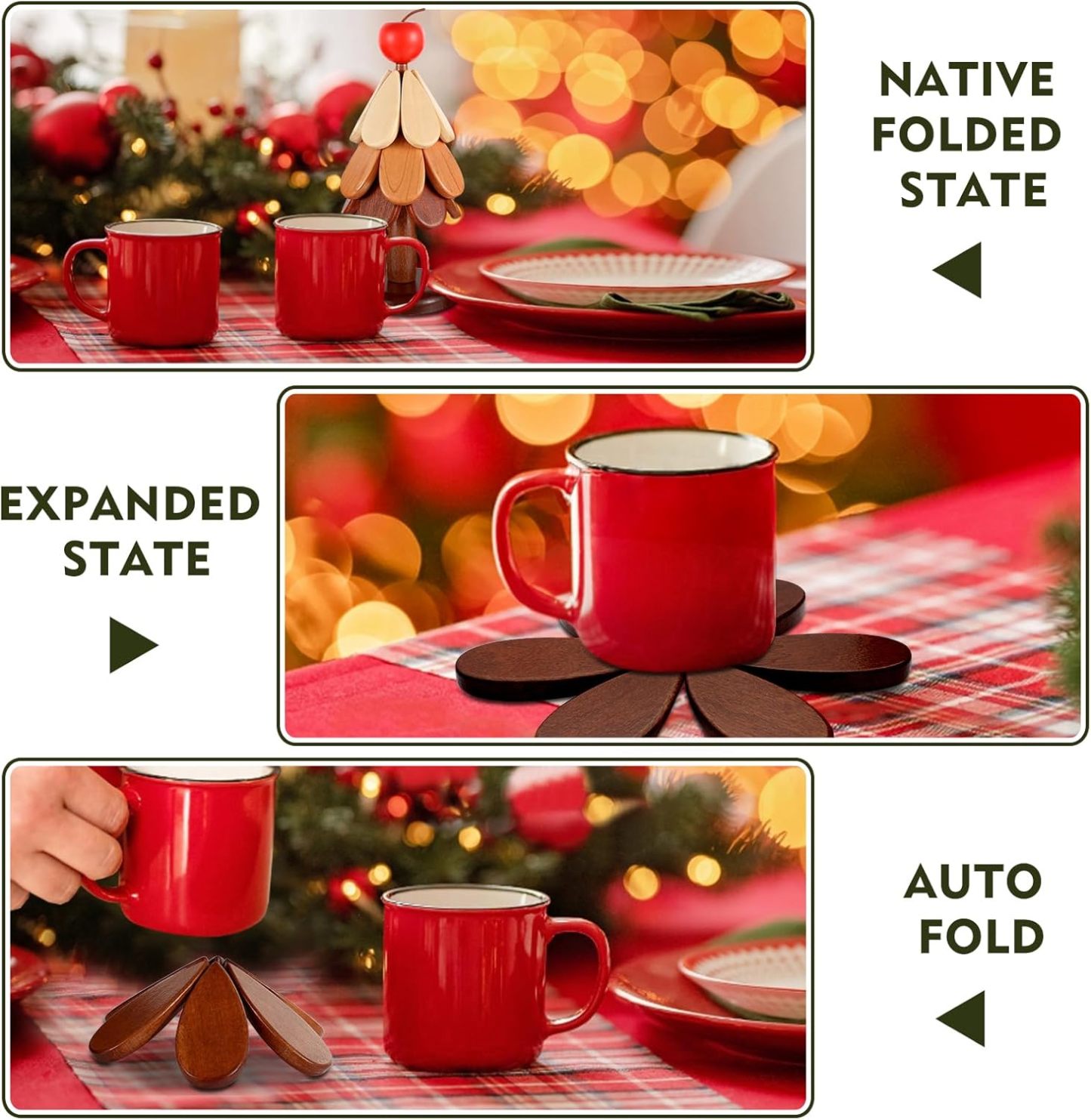 Natural Wooden Tree Trivets for Hot Dishes