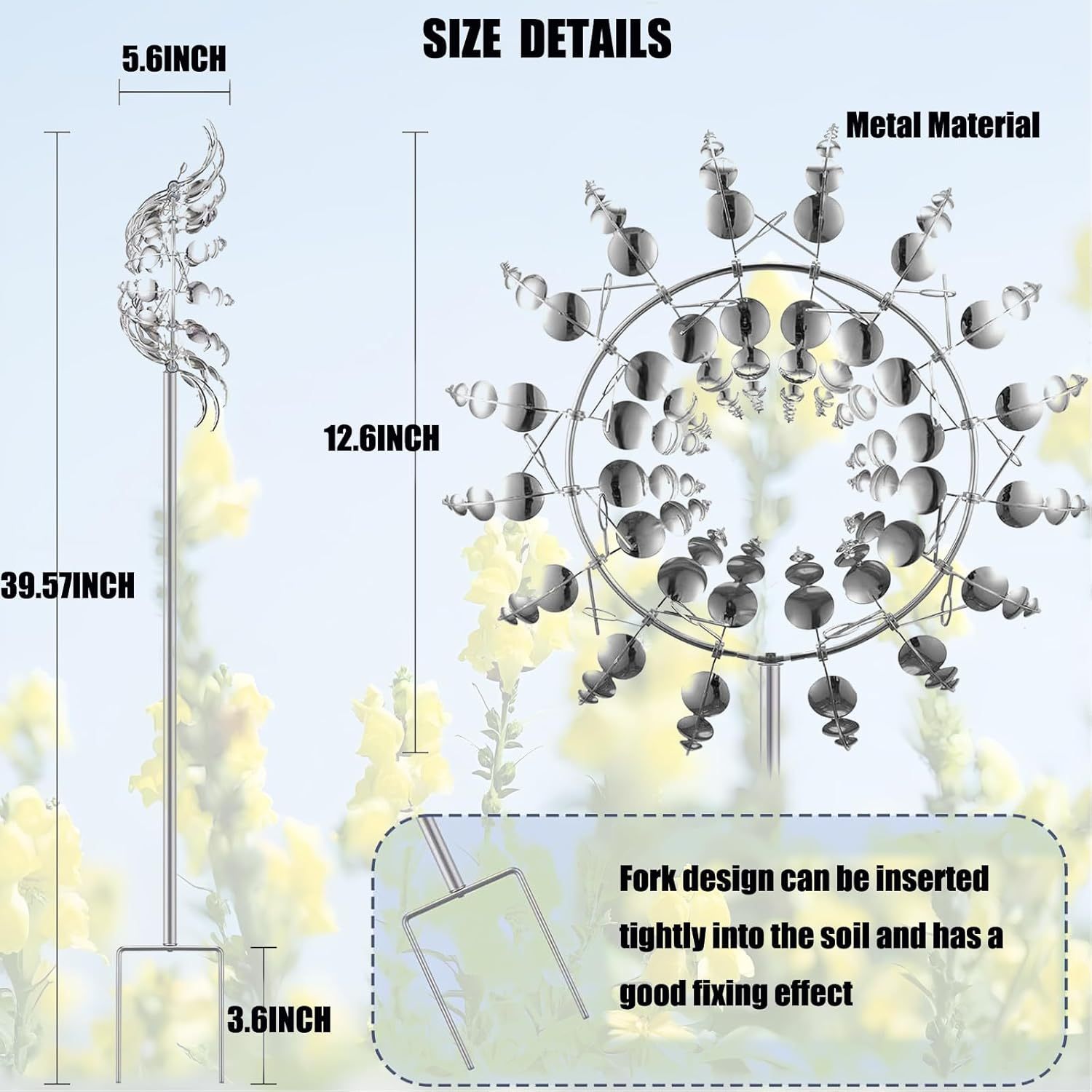 Unique and Magical Metal Windmill Sculpture