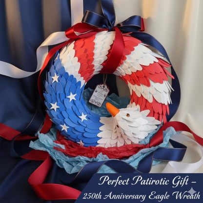 Bald Eagle USA Flag Wreath - 4th of July Decoration