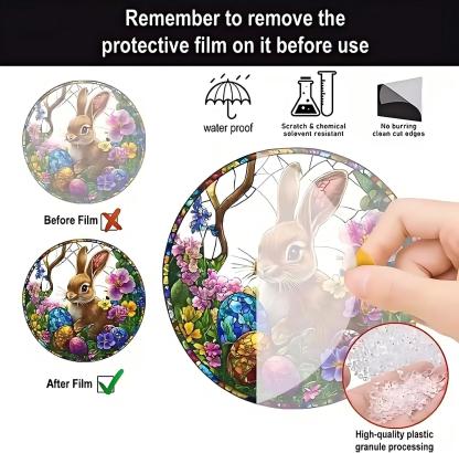 Easter Bunny Floral Suncatcher 