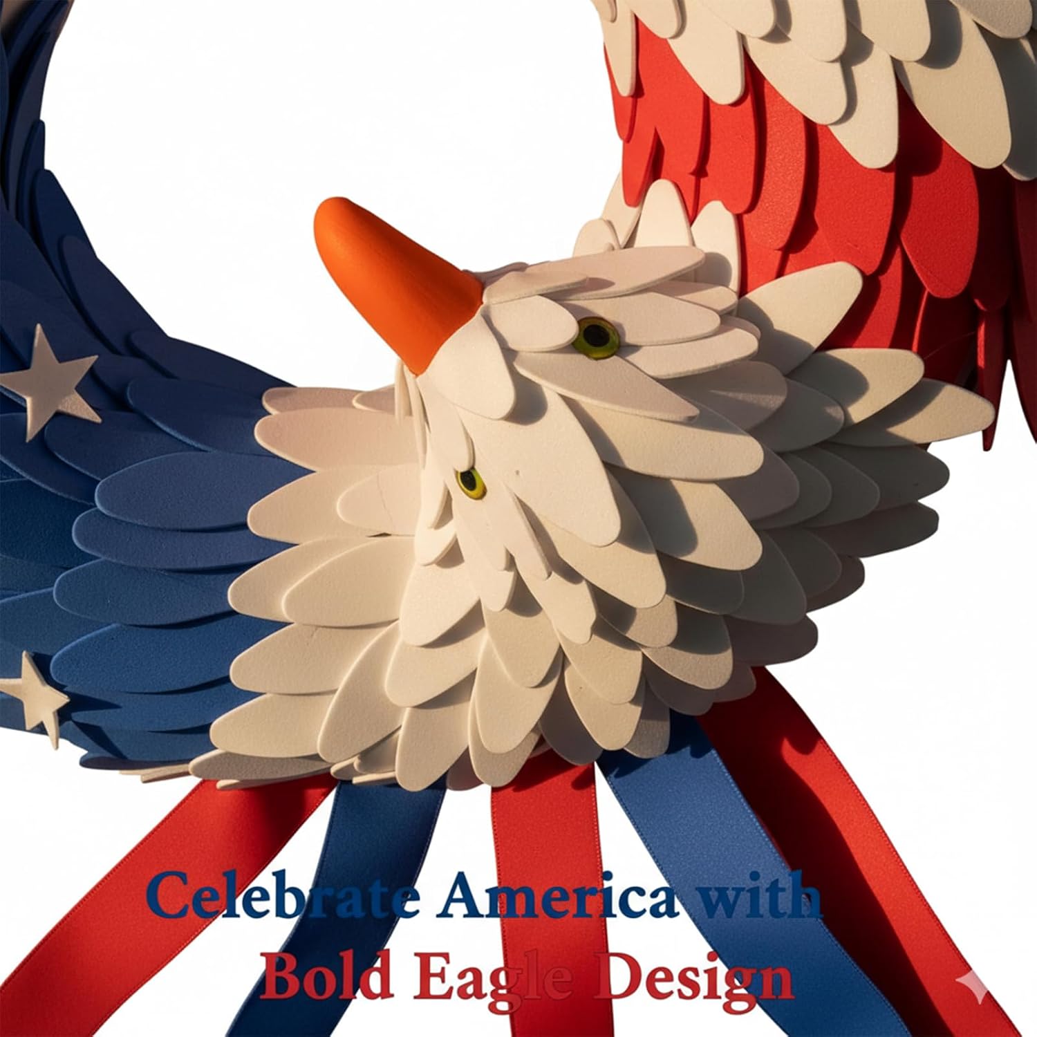 Bald Eagle USA Flag Wreath - 4th of July Decoration