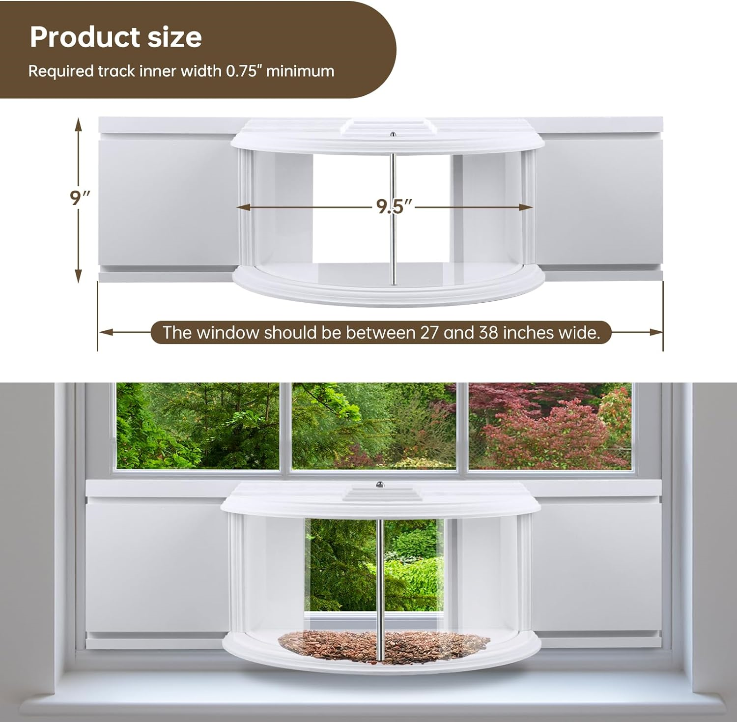 [Copy]Window Bird Feeder-180° Clear View