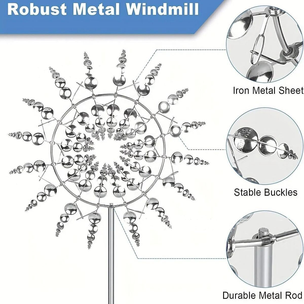 Unique and Magical Metal Windmill Sculpture