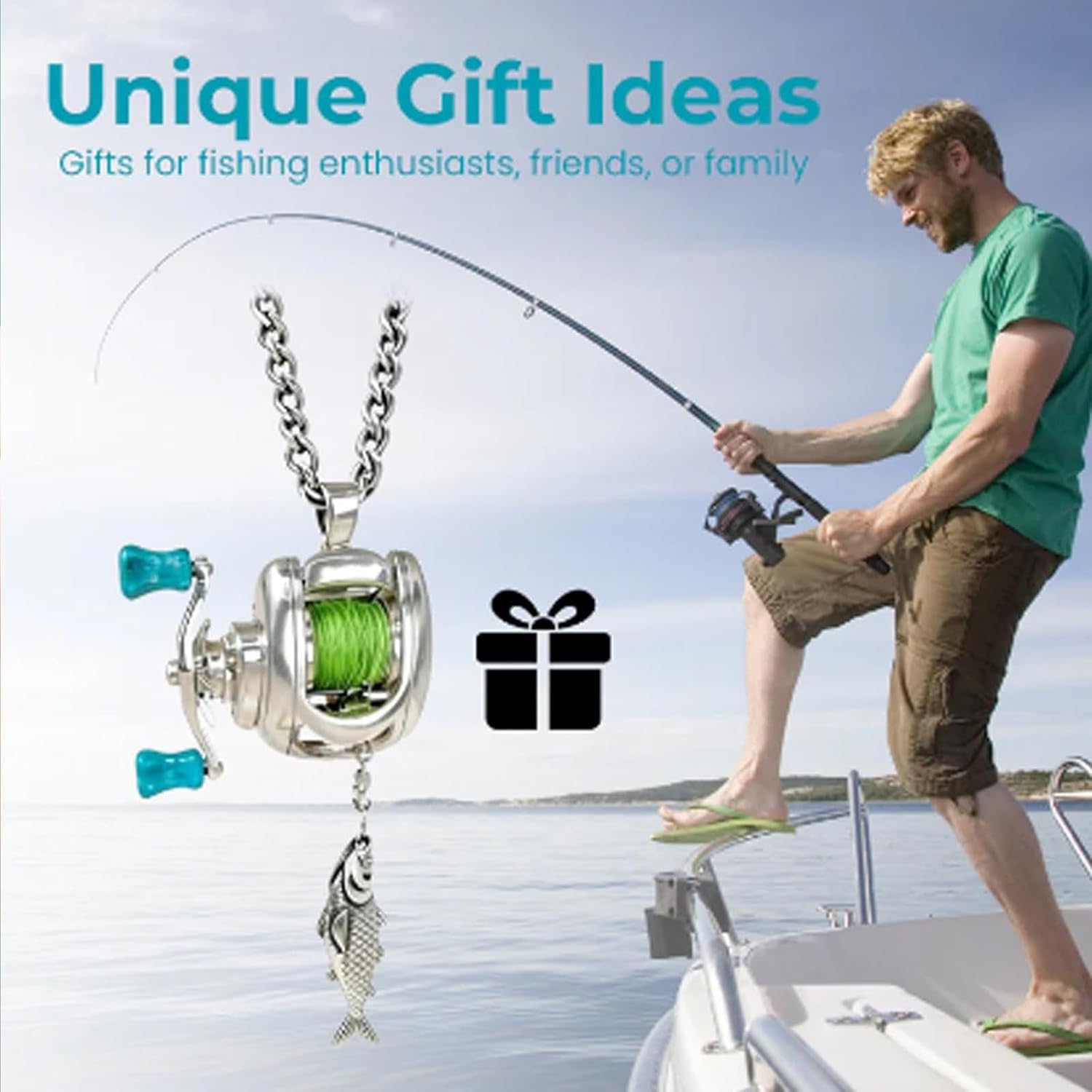 Rotating Mini Fishing Reel Necklace 🎣