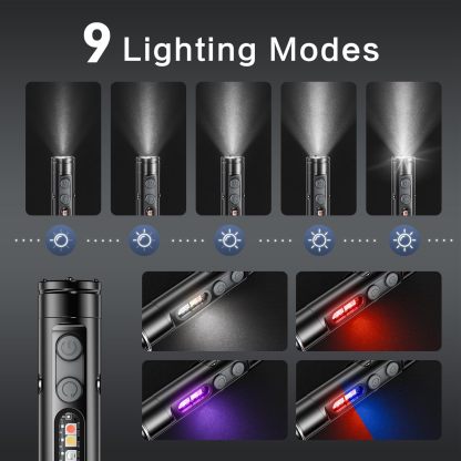 Mini Flashlight with COB Light | 6-in-1 Rechargeable Keychain Torch