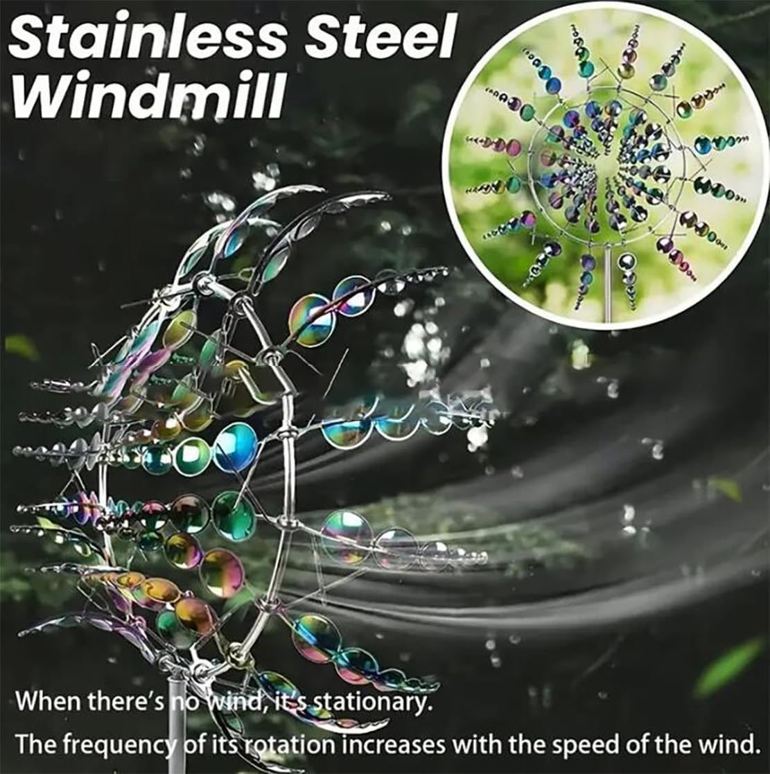Unique and Magical Metal Windmill Sculpture