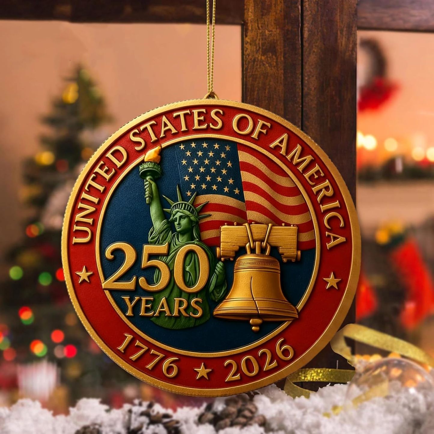 America 250th Anniversary USA 4th Of july Suncatcher