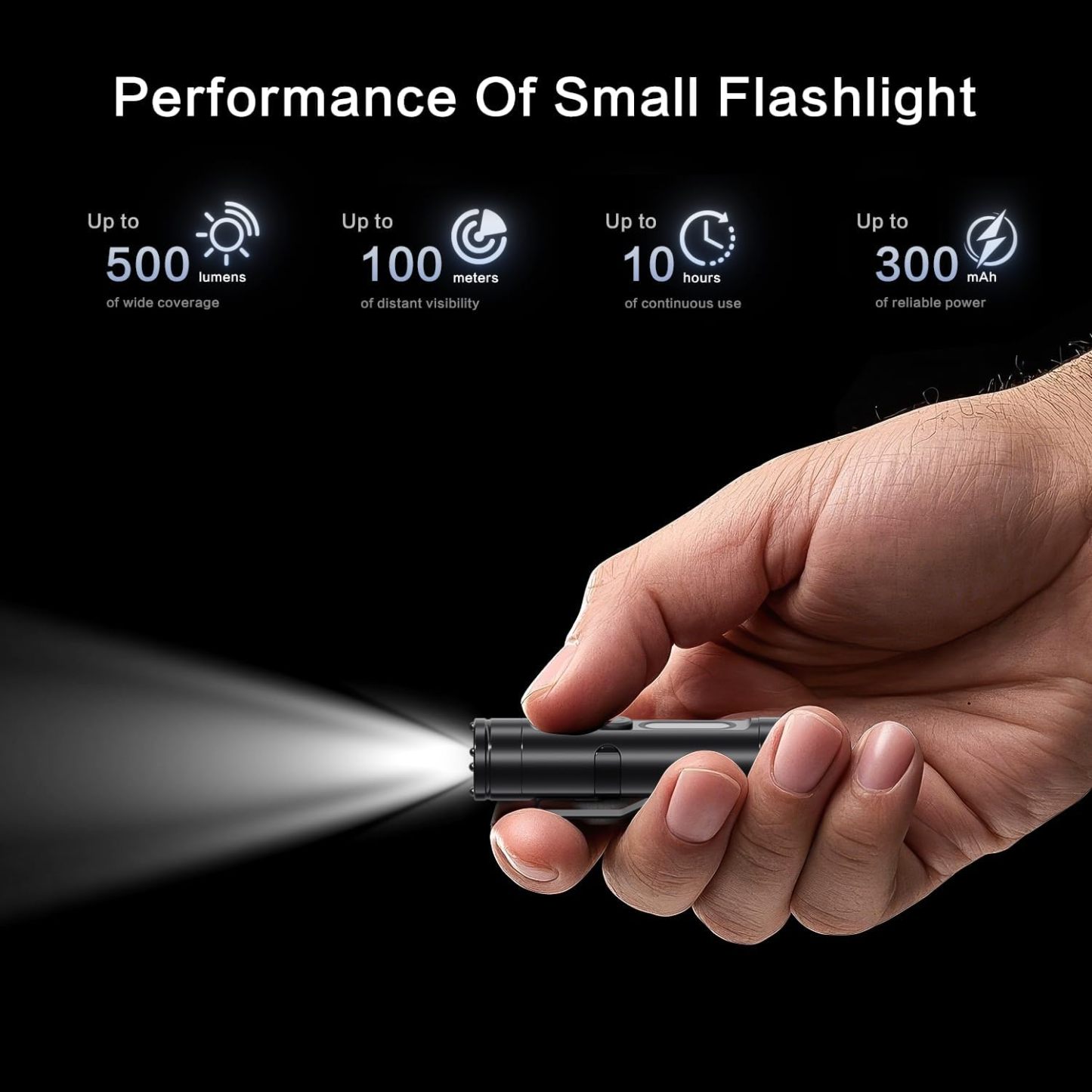 Mini Flashlight with COB Light | 6-in-1 Rechargeable Keychain Torch