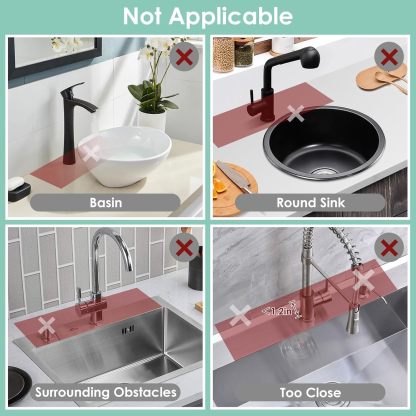 24'' Longer Faucet Mat for Kitchen Sink Splash Guard