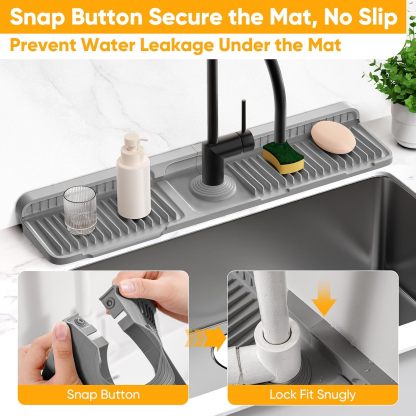 24'' Longer Faucet Mat for Kitchen Sink Splash Guard