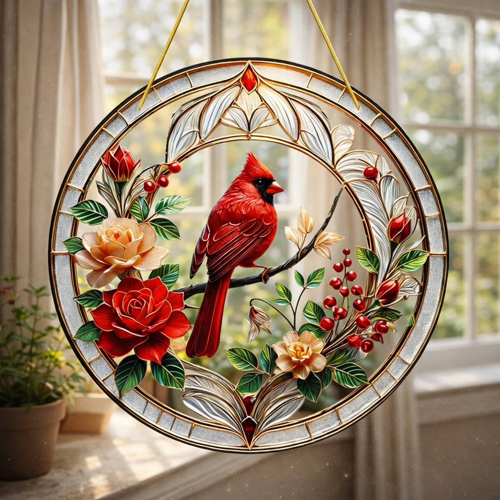 Cardinal Bird Suncatcher