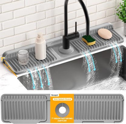 24'' Longer Faucet Mat for Kitchen Sink Splash Guard