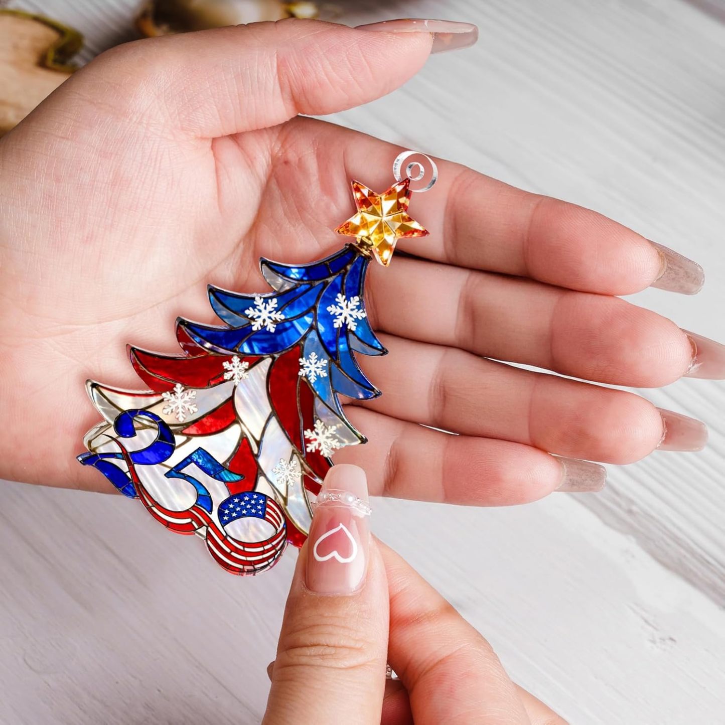 2D Acrylic USA 250th Anniversary Ornament