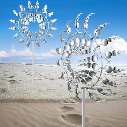 Unique and Magical Metal Windmill Sculpture