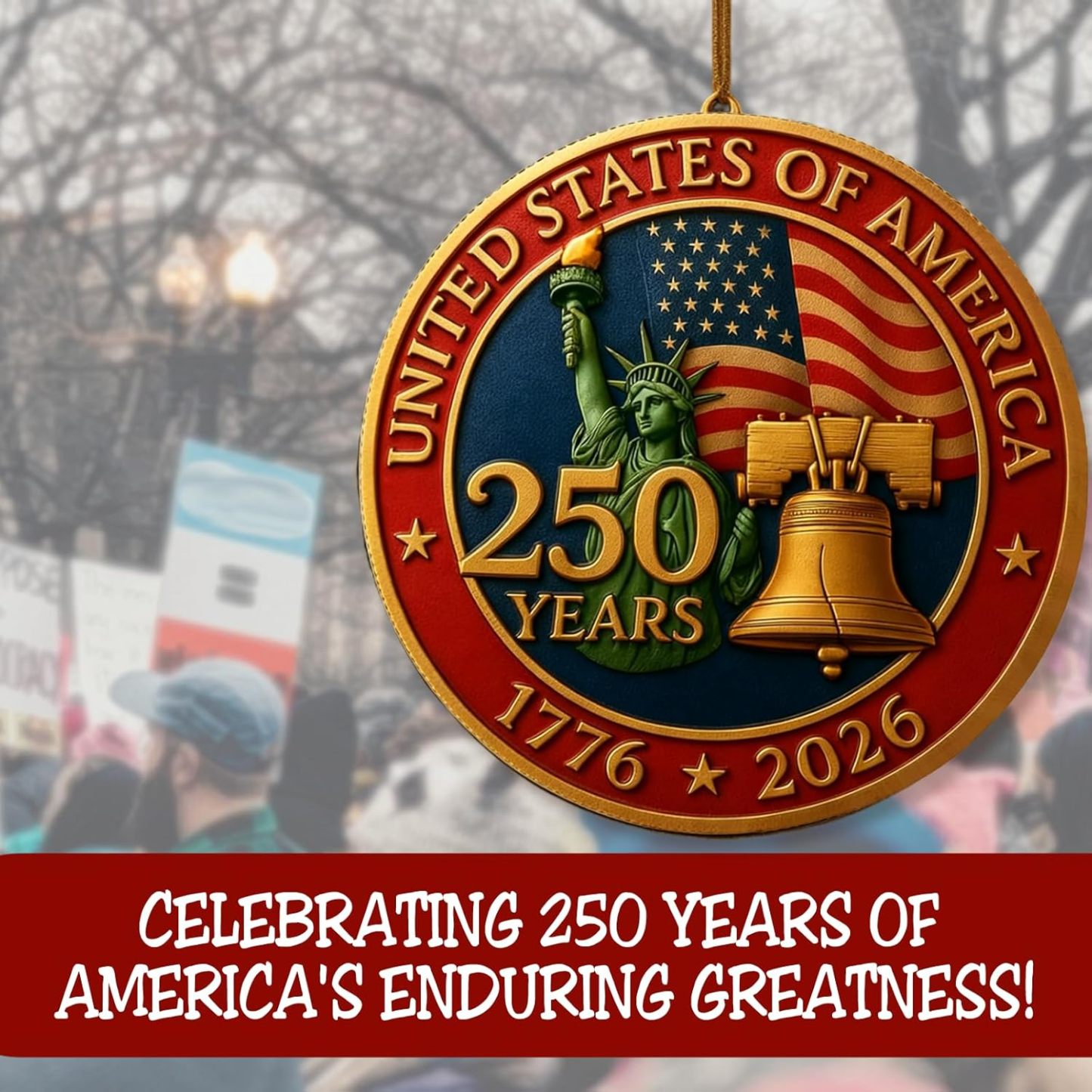 America 250th Anniversary USA 4th Of july Suncatcher