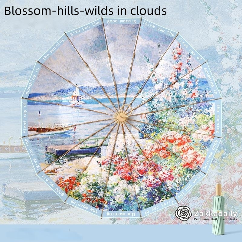 Asian Chinese painting /oil painting style umberlla