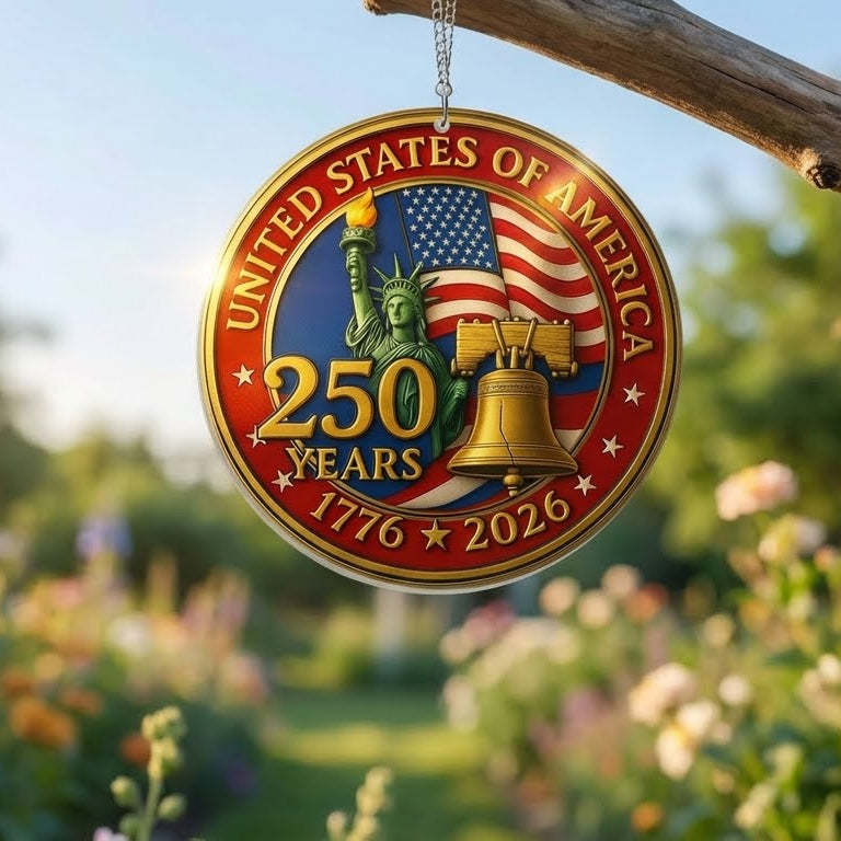 America 250th Anniversary USA 4th Of july Suncatcher