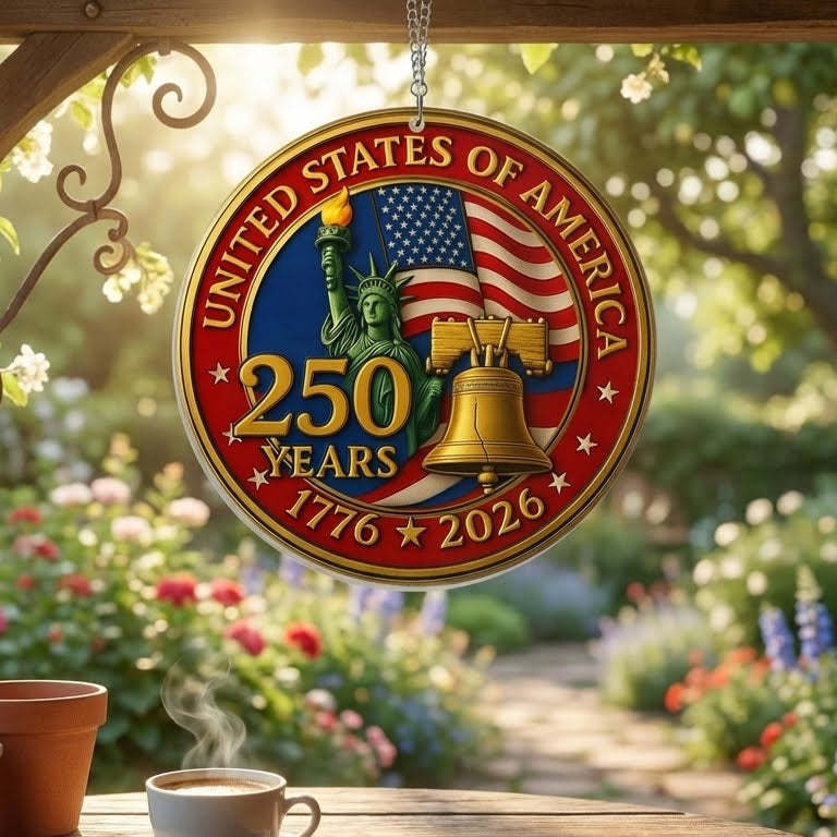 America 250th Anniversary USA 4th Of july Suncatcher