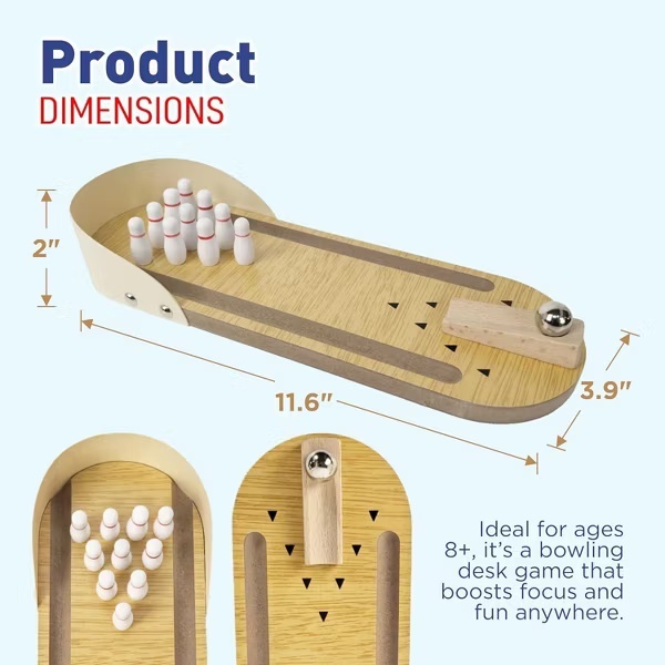 Mini Tabletop Bowling Game Set – Desktop Fun for Kids & Adults