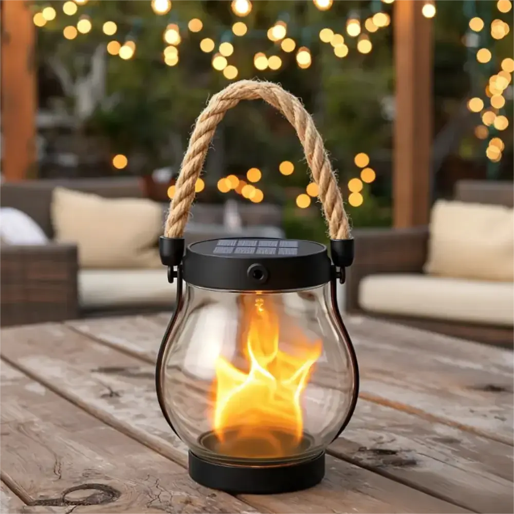 Flame projection Solar Lantern Outdoor Lights
