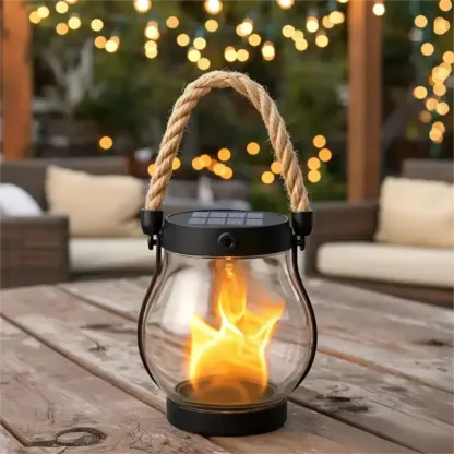 Flame projection Solar Lantern Outdoor Lights