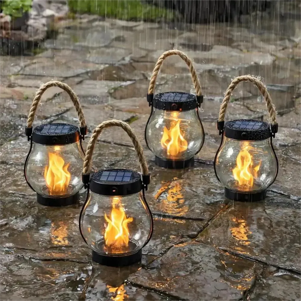 Flame projection Solar Lantern Outdoor Lights