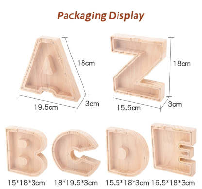 🔥 Last Day Promotion - Wooden Letter Piggy Bank - Gift For Kids