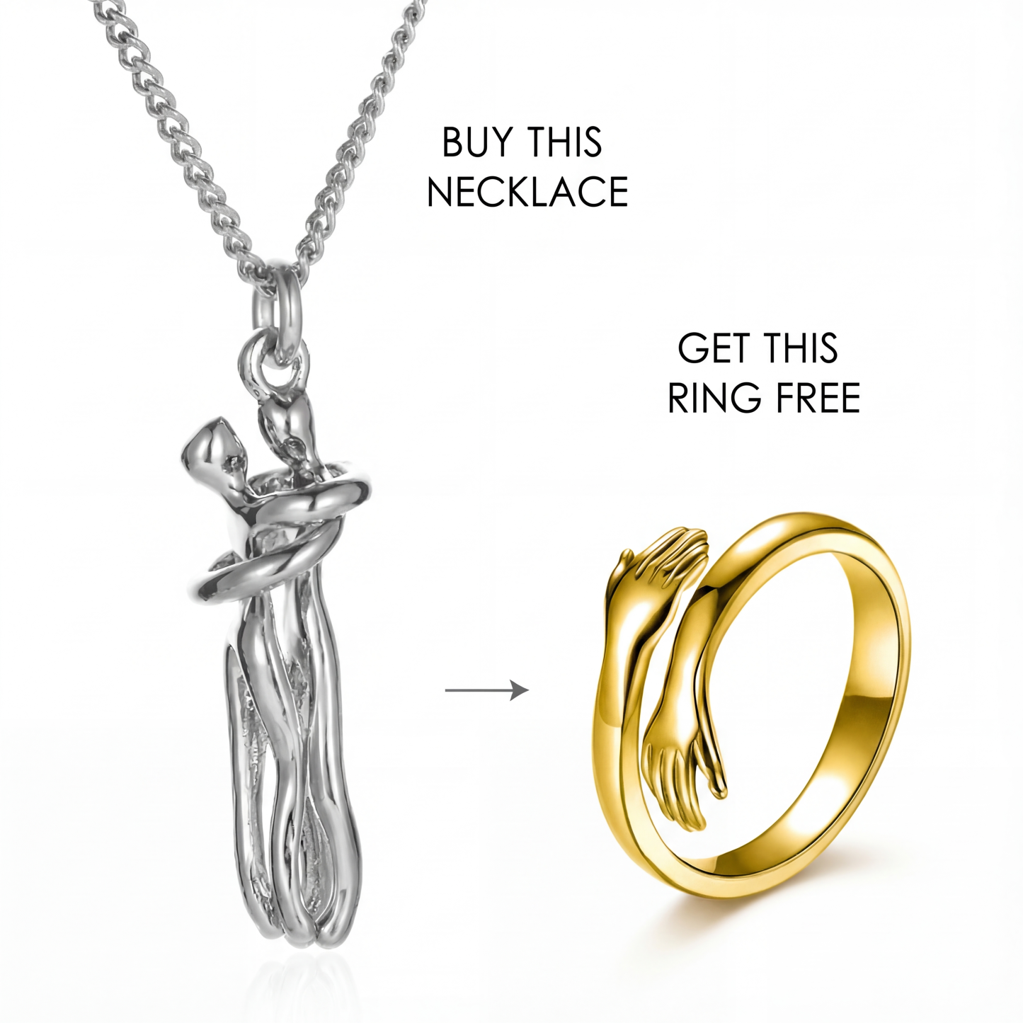 🏆35K+ SOLD! Couple's Hug Necklace（Gift box packaging🎁）