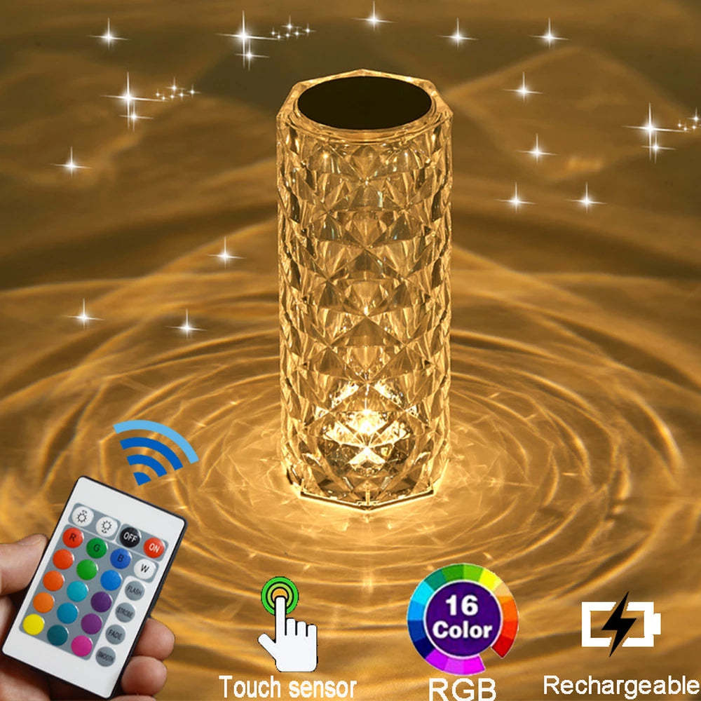 【LAST DAY SALE】Touch Control Rose Crystal Lamp