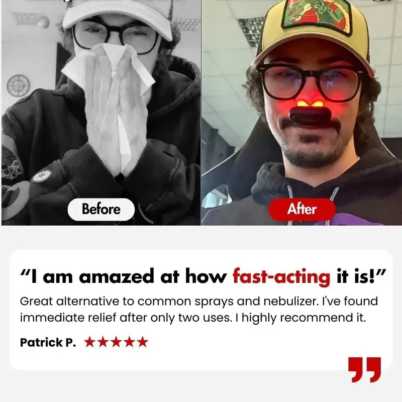 Naselio™|LED Nasal Device for Dry Nose & Sinus Comfort,USB-Rechargeable Light Therapy